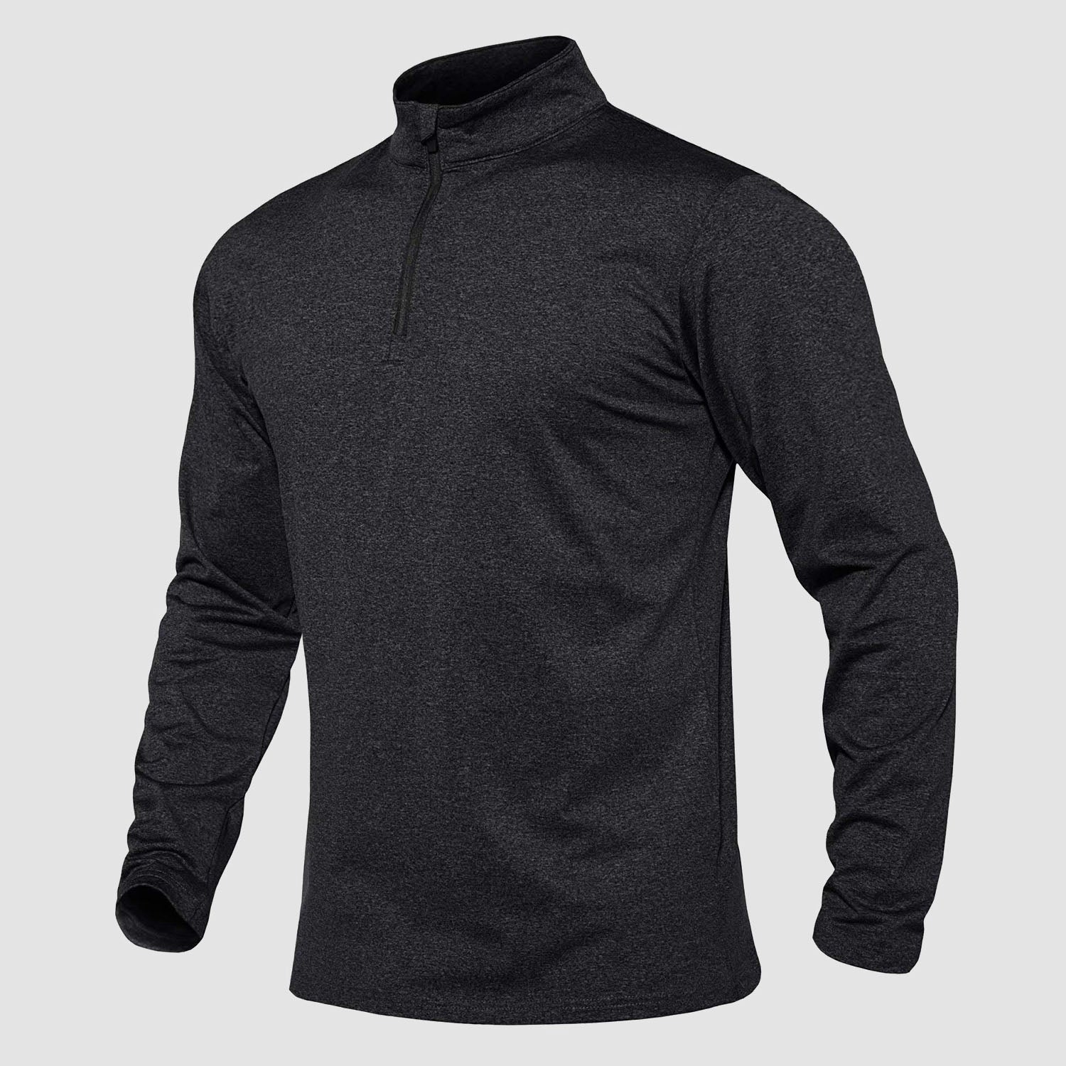 Activewear Essentials | Men's Long Sleeve Athletic Shirt with Breathable Fleece | Versatile 1/4 Zip Design for All-Season Comfort 8