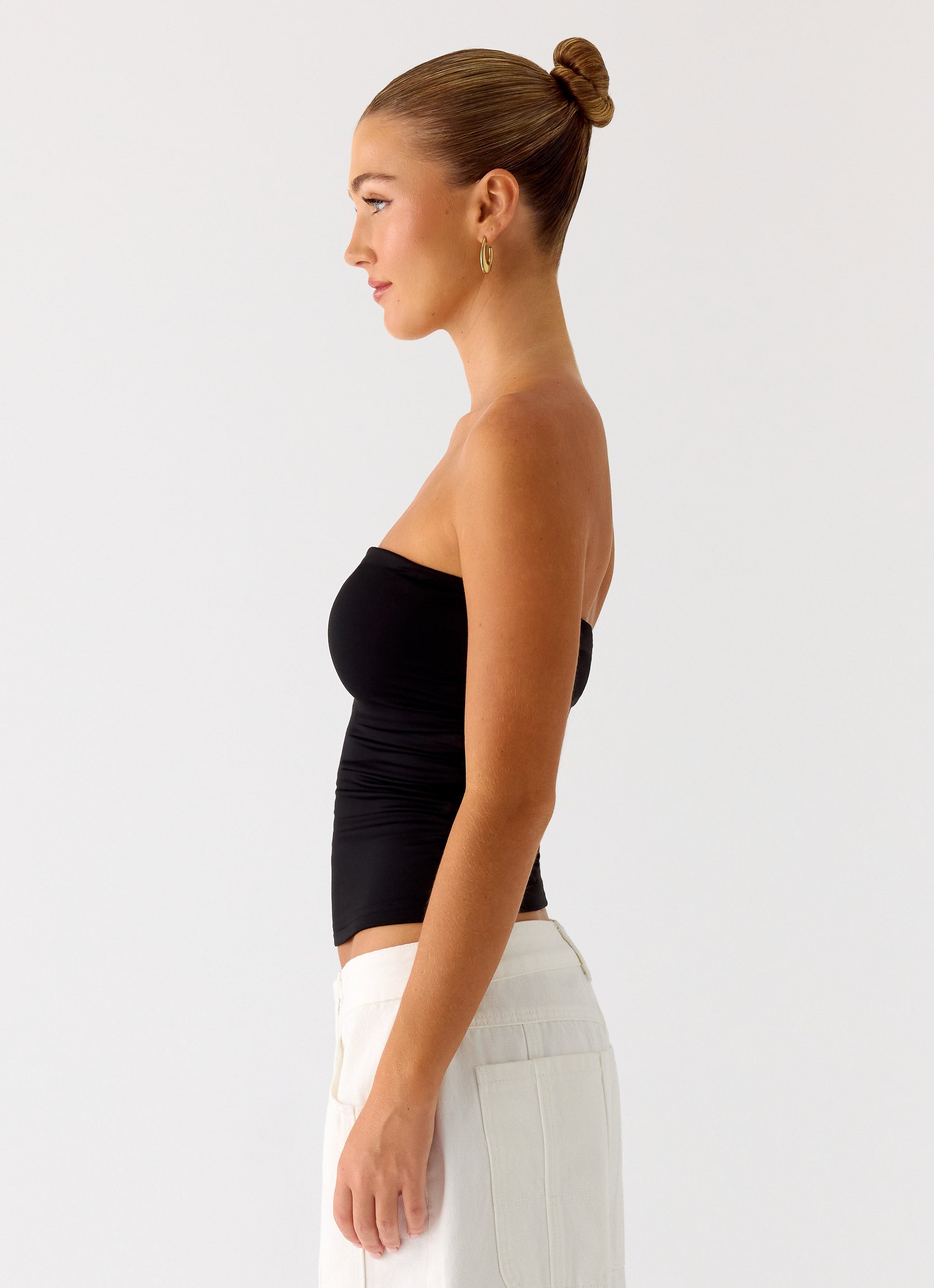 Adrienna | Women's Tube Top with Ruched Sides | Flattering Fit for Going Out 2