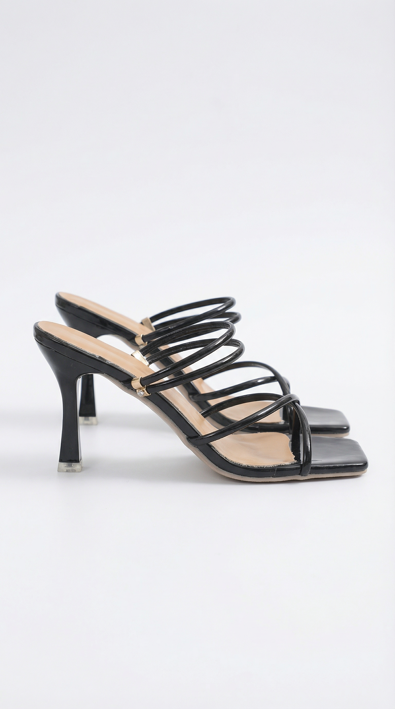 Elegant Strappy Heeled Sandals with Square Toe Design | Chic Wedding Shoes for Effortless Style 3