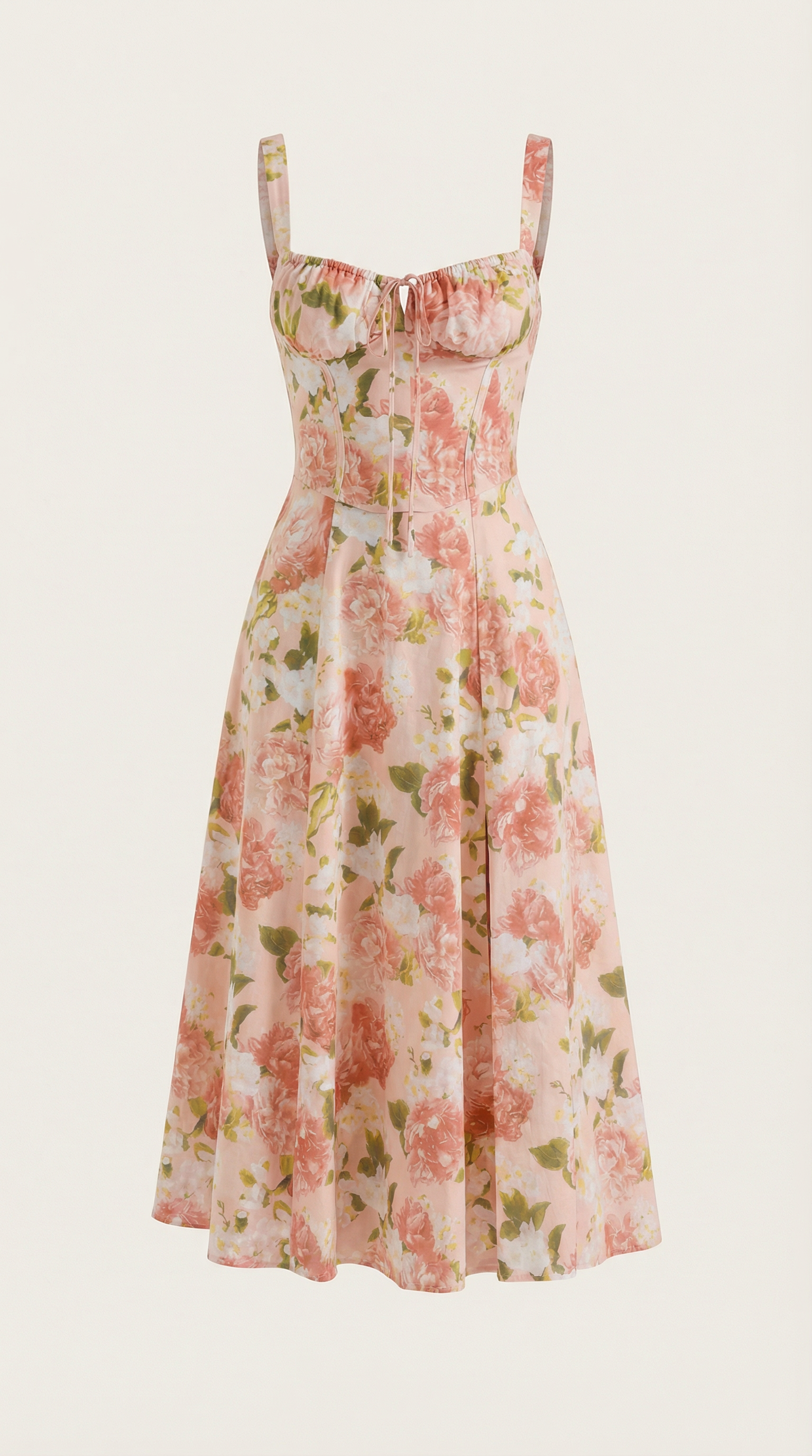 Julia Collection | Women's Dress with Sweetheart Neckline & Lace-Up Detail | Vintage Floral Print for Wedding Guests and Summer Events 4