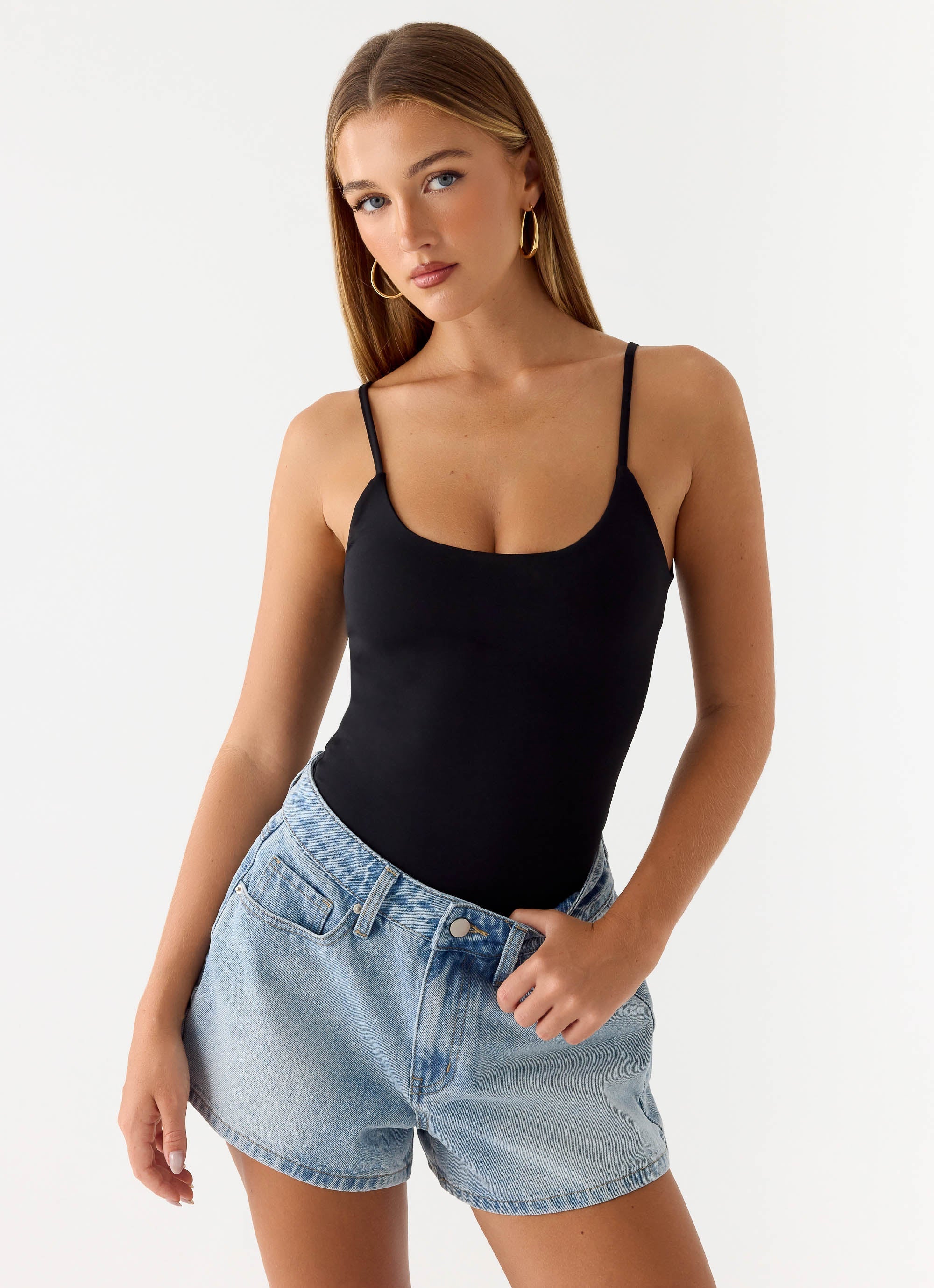 Owen Collection | Women's Denim Shorts with A-Line Fit & Mid-Low Rise | Effortless Style for Casual Days 1