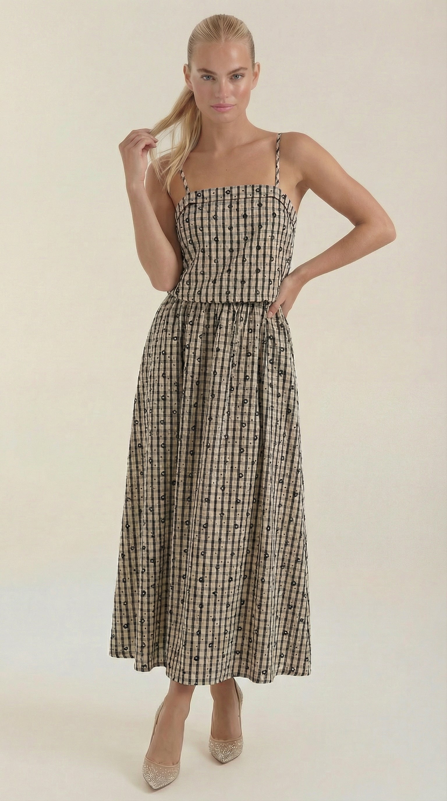 Ronda Collection | Women's Summer Dress with Square Neckline & Adjustable Straps | Flattering Midi Fit for Effortless Style 0