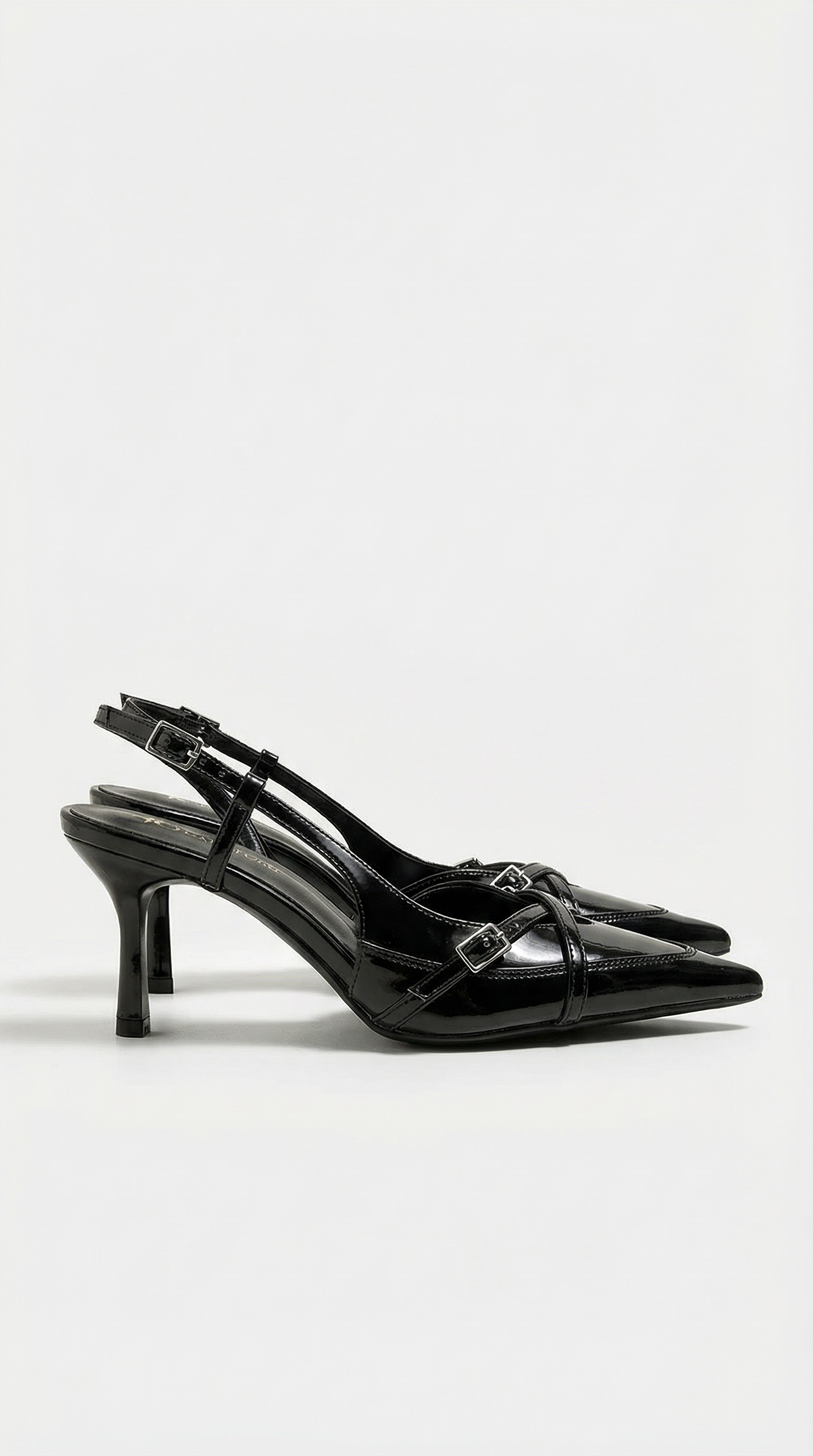 Samantha Collection | Pointed Toe Slingback Courts with Adjustable Straps | Chic Metallic Finish for Effortless Style 3